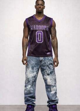 Warrior Maroons #0 Reversible Basketball Practice Jersey Purple/Grey